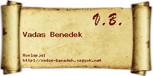 Vadas Benedek névjegykártya